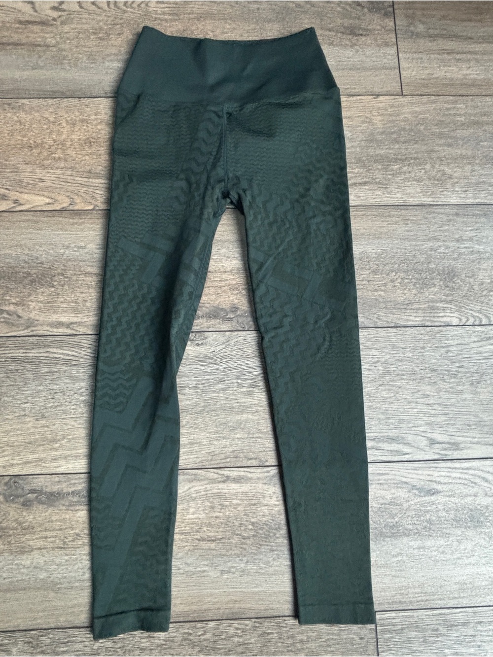 Spiritual Gangster Matte Shine Jaquard Seamless Leggings Green Sz XS/S